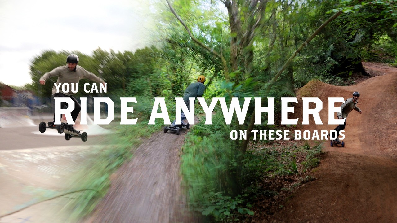 Riding Skatepark, Trails and Jumps on our Mountain Boards!