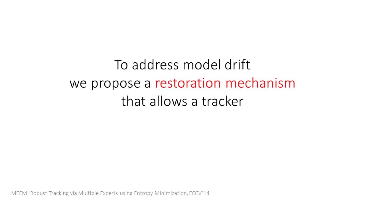 MEEM: Robust Tracking via Multiple Experts using Entropy Minimization
