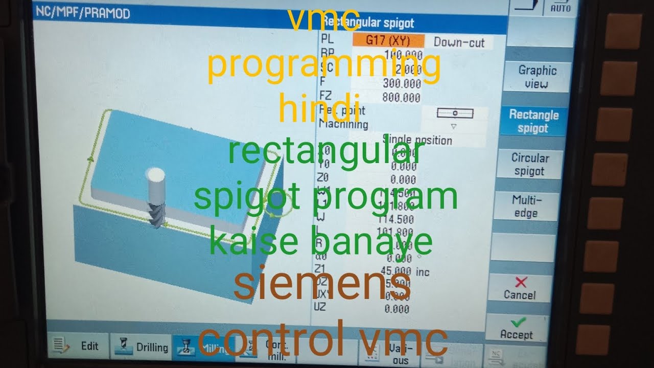 #vmc programming -#vmc siemens control #rectangular spigot program kaise #banaye