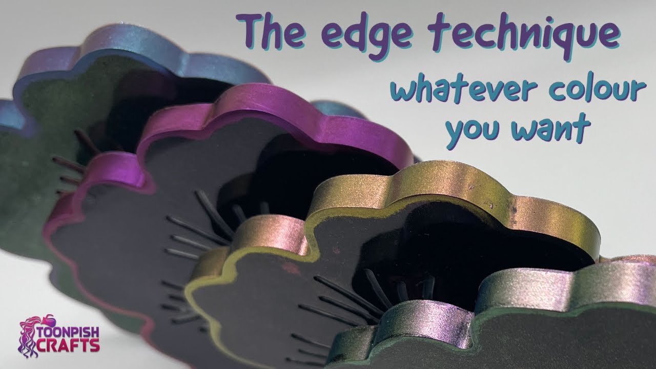 Edge technique with Chameleon Mica powder for resin pieces