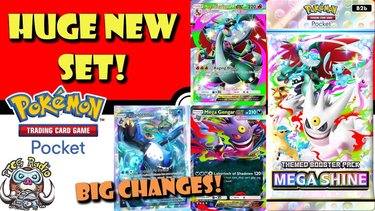 Представлен новый большой набор Pokémon TCG Pocket Set! Мега-блестяшка! Мега-Генгар и Чаризард! Б...