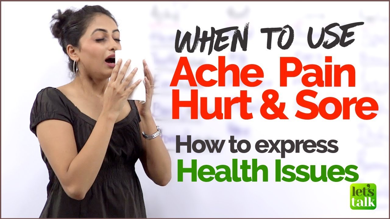English Speaking Lesson for Beginners - English Mistakes using  Ache, Pain, Hurt  | ESL Vocabulary
