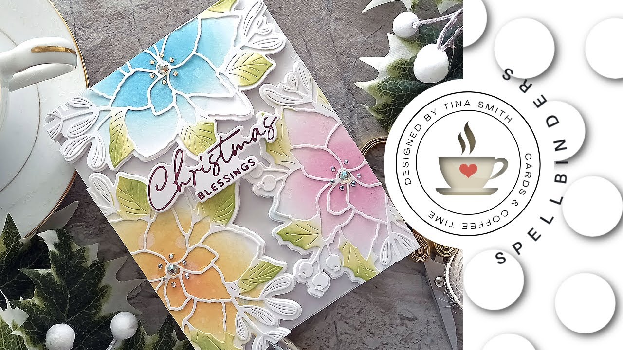 Try It Out Tuesday | A Candy Colored Christmas Card with Spellbinders Poinsettia Bloom