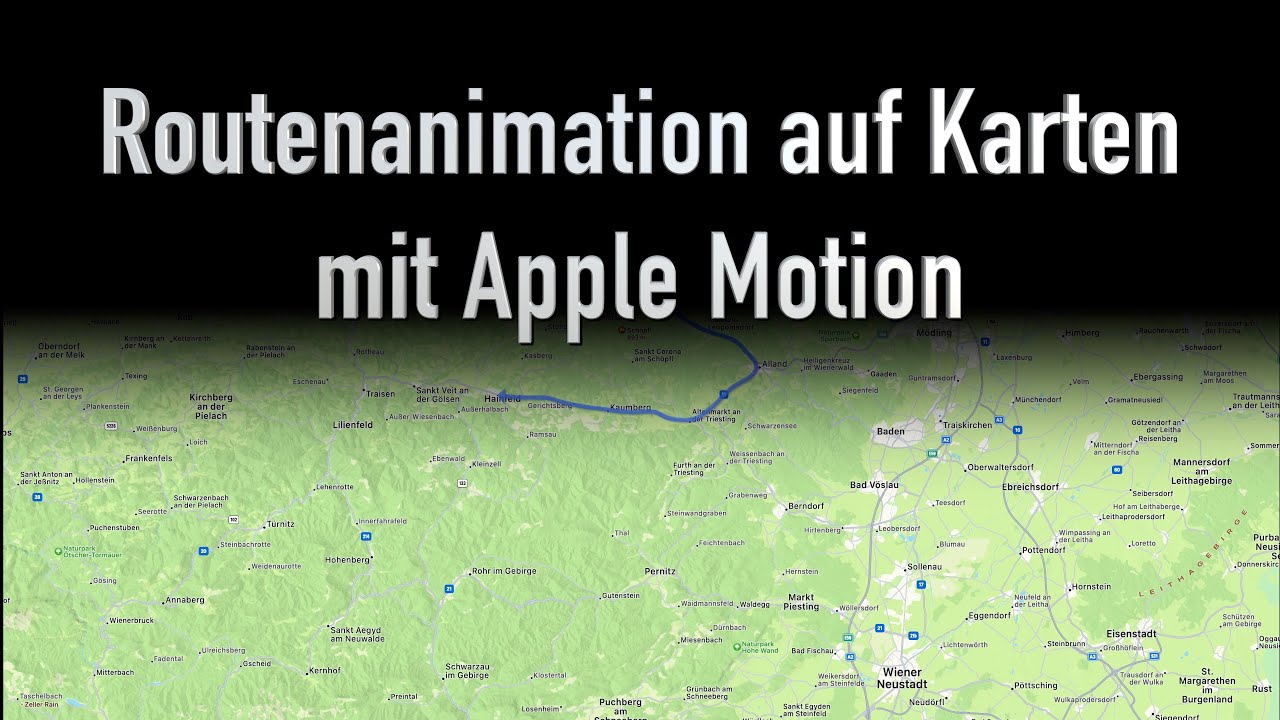 Animierte Routendarstellung auf Karten mit Apple Motion herstellen