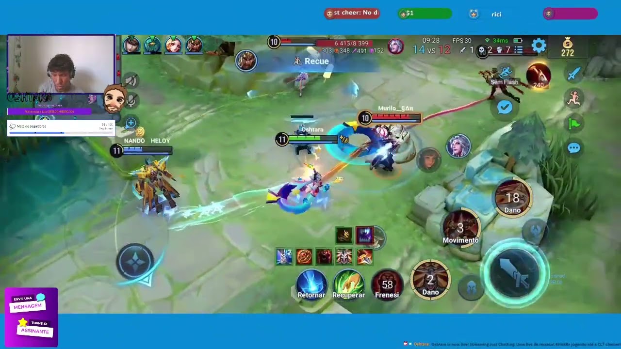 FANG OUVINDO TUDO PELO MAPA! #HoKBR #HonorofKings  | #oshtara em #Twitch