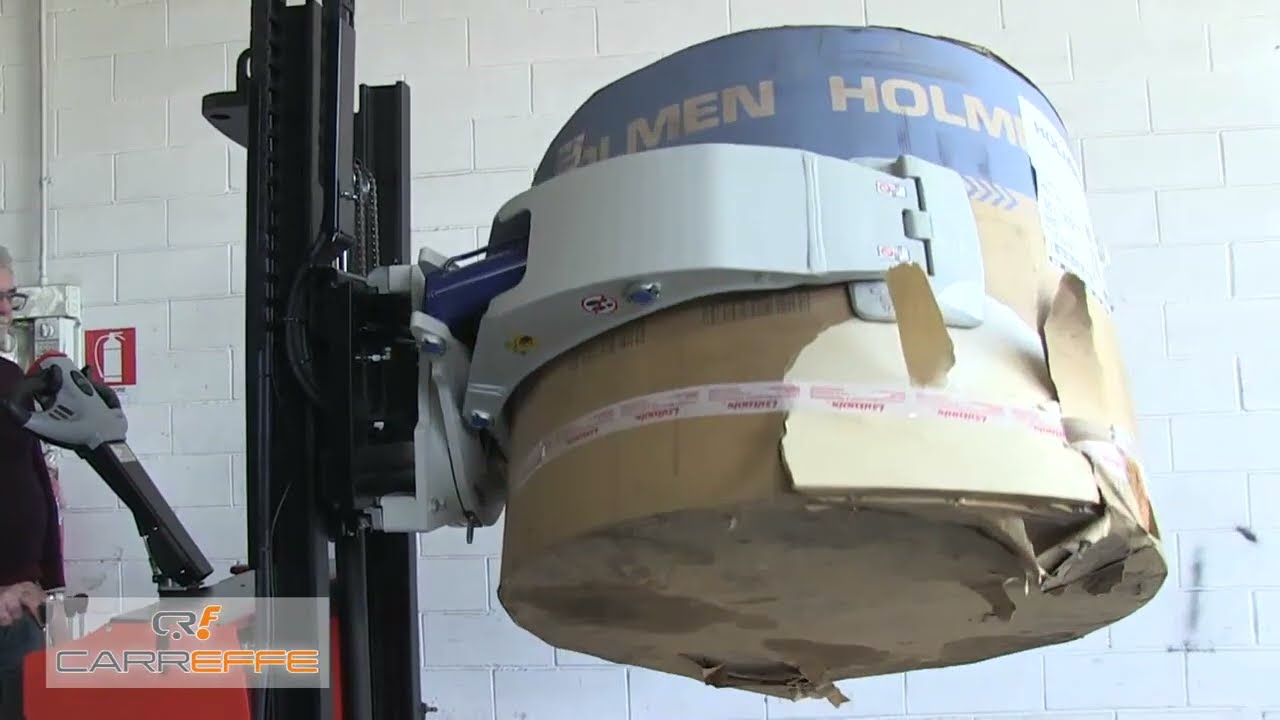 Elektryczny w&oacute;zek z chwytakiem do ciężkich rolek (bobin) 1200kg