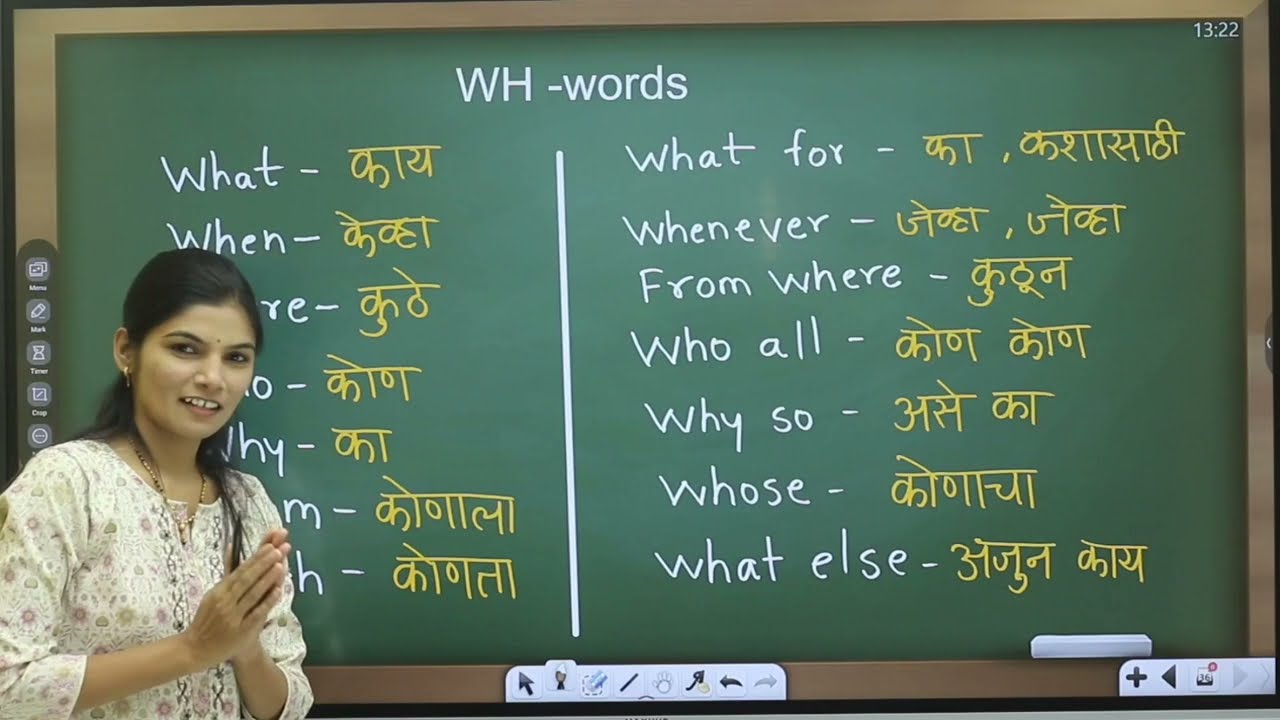 Wh family words with marathi meanings | wh question words in marathi madhe | daily use english words