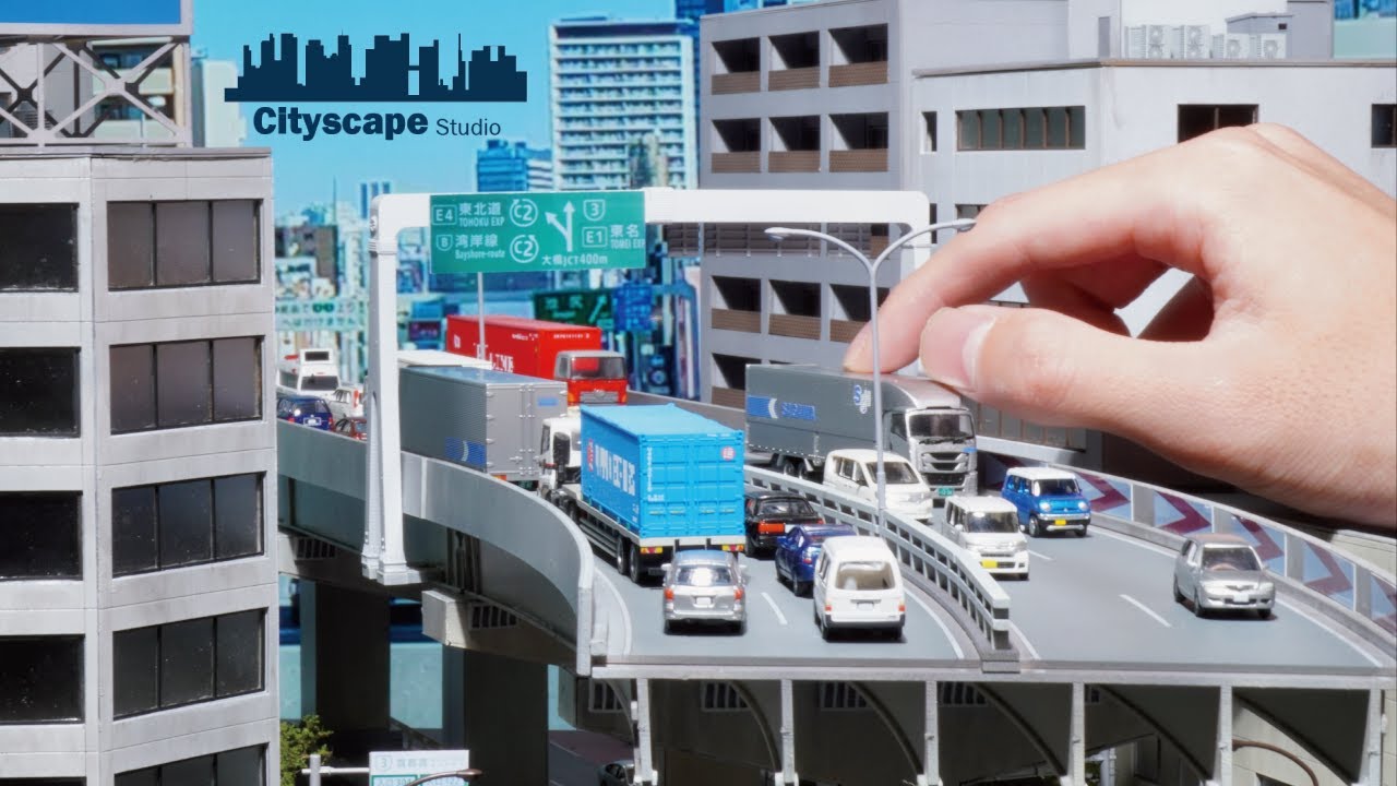 【ジオラマ】ビルに囲まれた首都高3号渋谷線の風景をつくる【総集編】Making a Diorama of The Tokyo Metropolitan Expressway [Compilation]