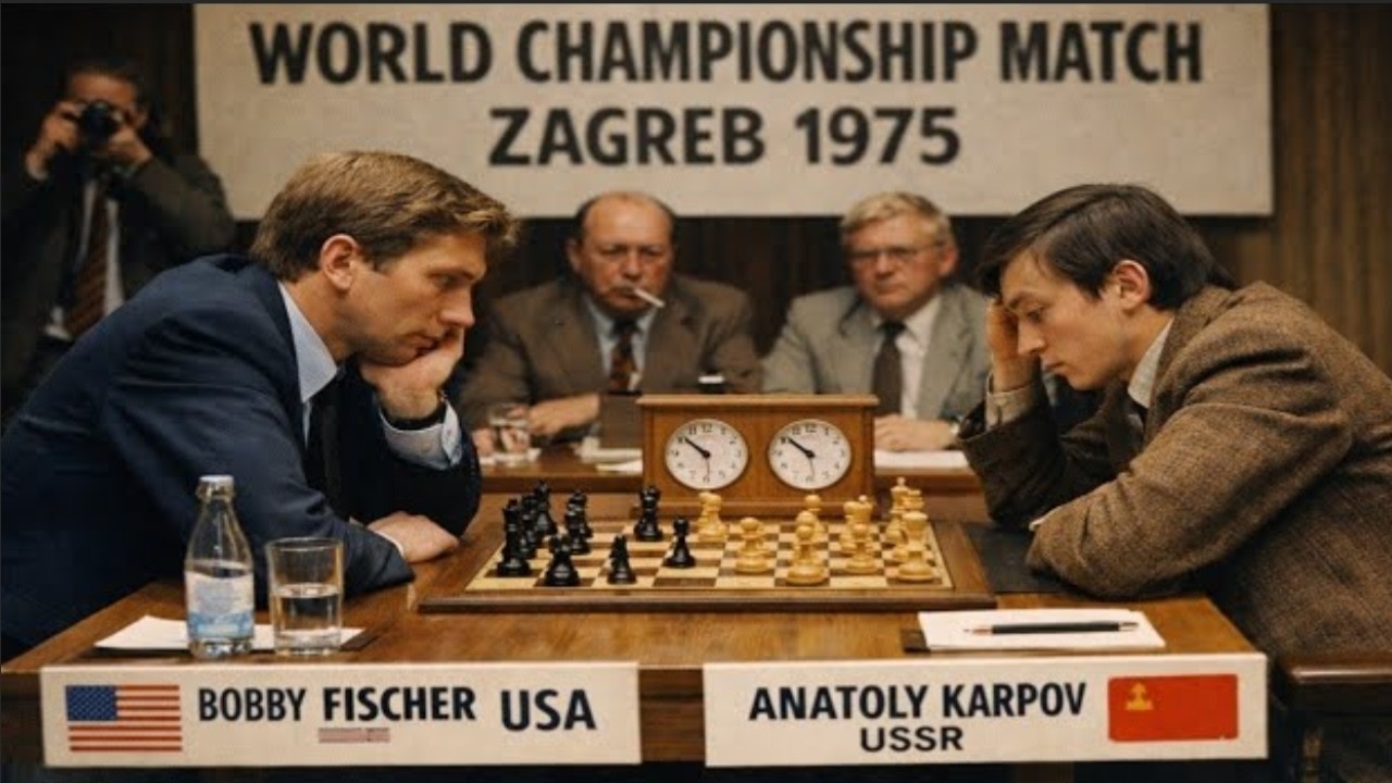 Bobby Fischer vs Anatoly Karpov ◉ World Championship Match Zagreb (1975 ).