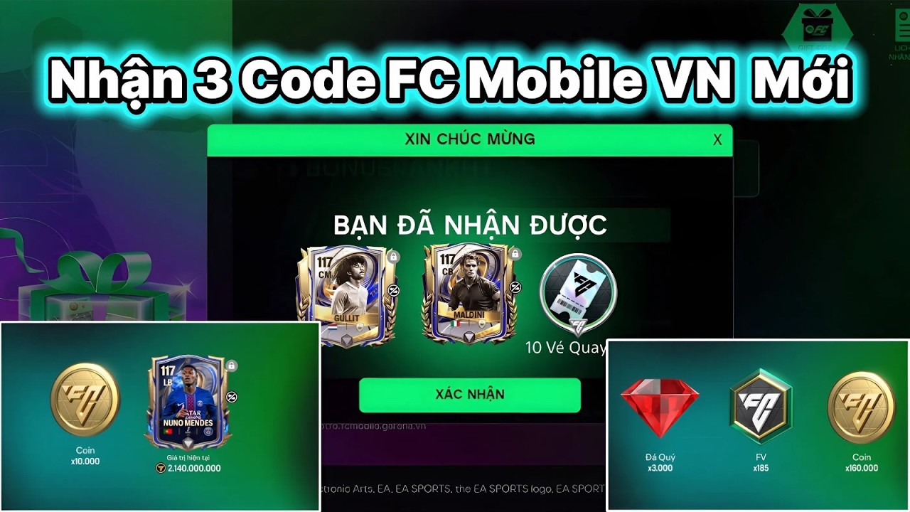 Nhận 3 Code FC Mobile VN Mới Có FV Và Pack Sự Kiện Toty Miễn Phí