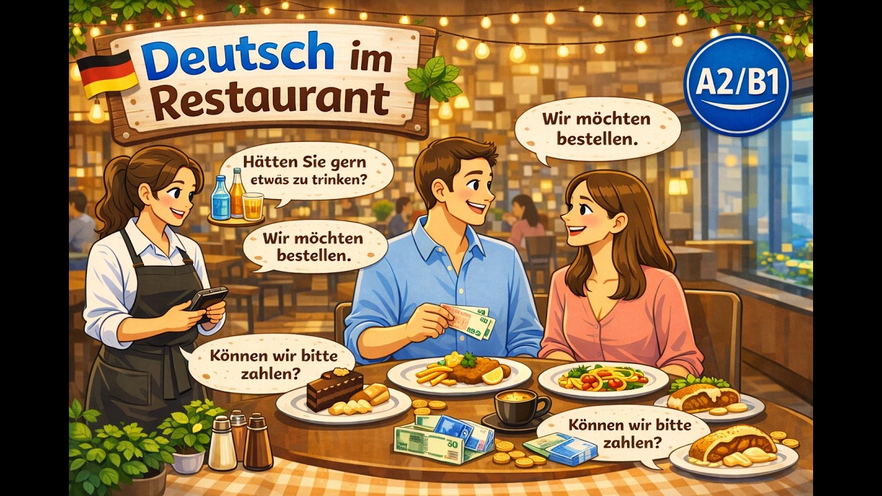 Gespräch im Restaurant | Deutsch lernen A2/B1 mit Tavonne