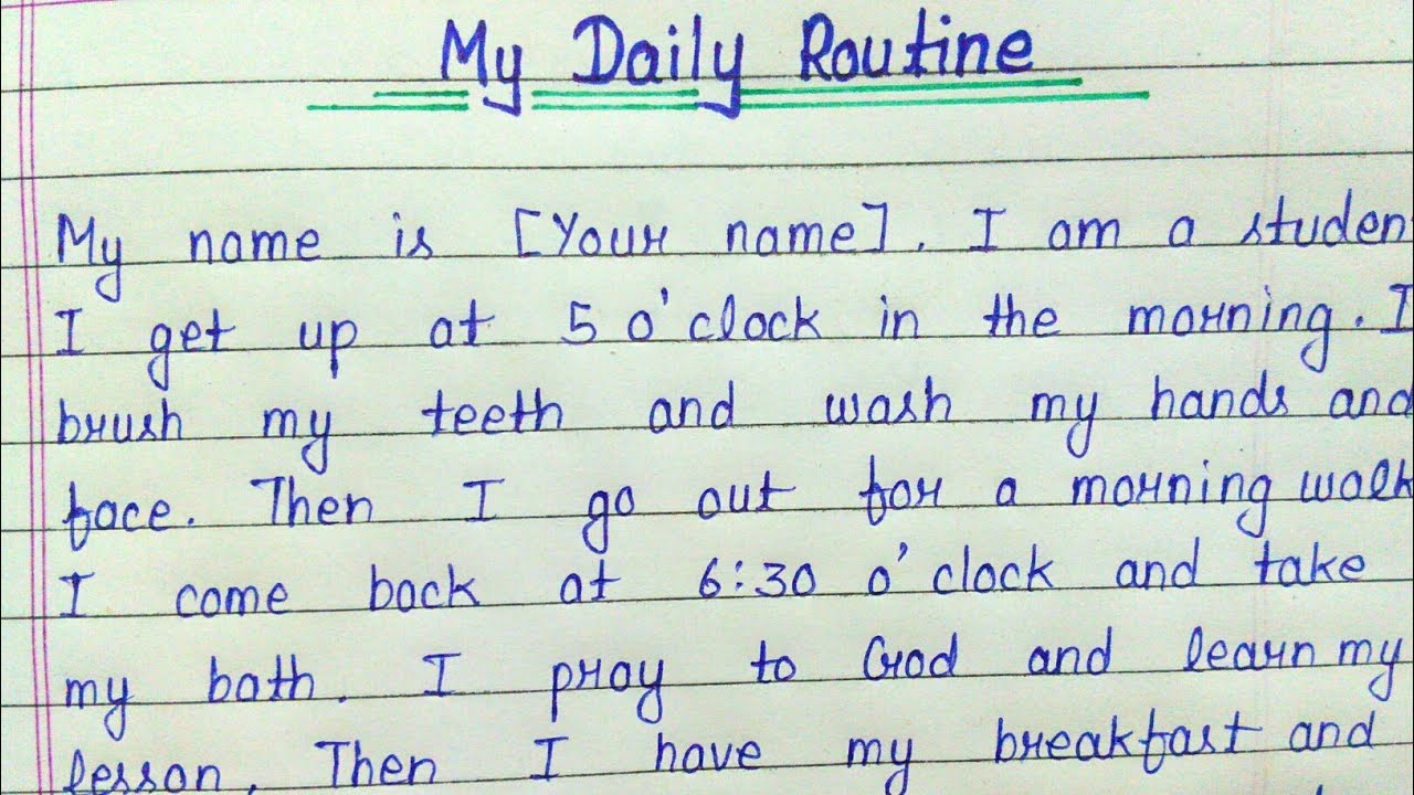 Essay on my daily routine in english || My daily routine essay writing