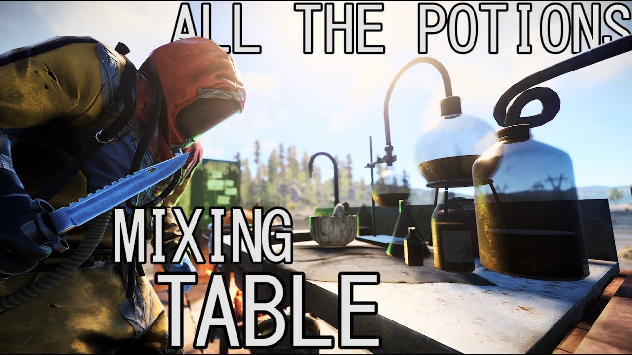The new RUST Mixing table explained, how to make potions!