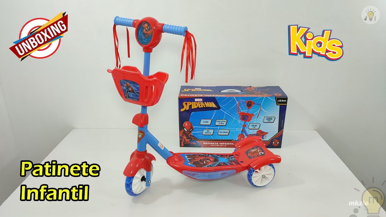Como montar Patinete Infantil 3 rodas com Som e Luz Unboxing