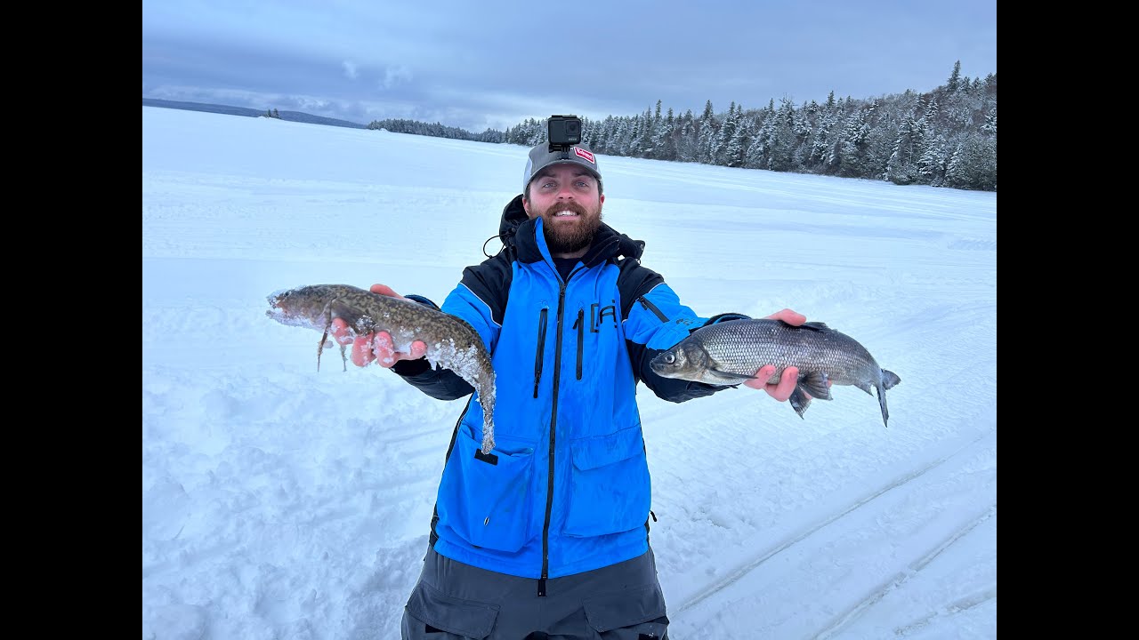 Ice Fishing Chamberlain Lake Maine | Brook Trout, Whitefish, & Cusk