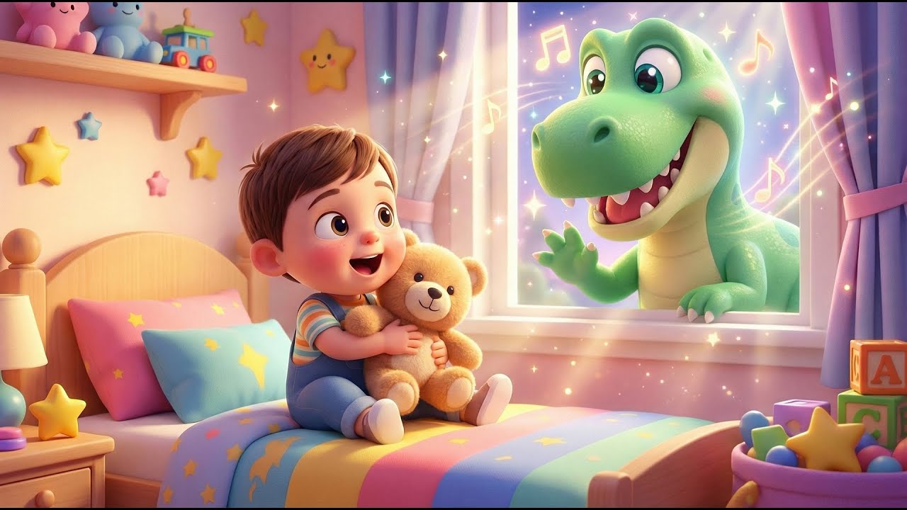 Dinosaur at the Window | Fun Dinosaur Song for Kids | Sing Along with Friendly Dinosaurs