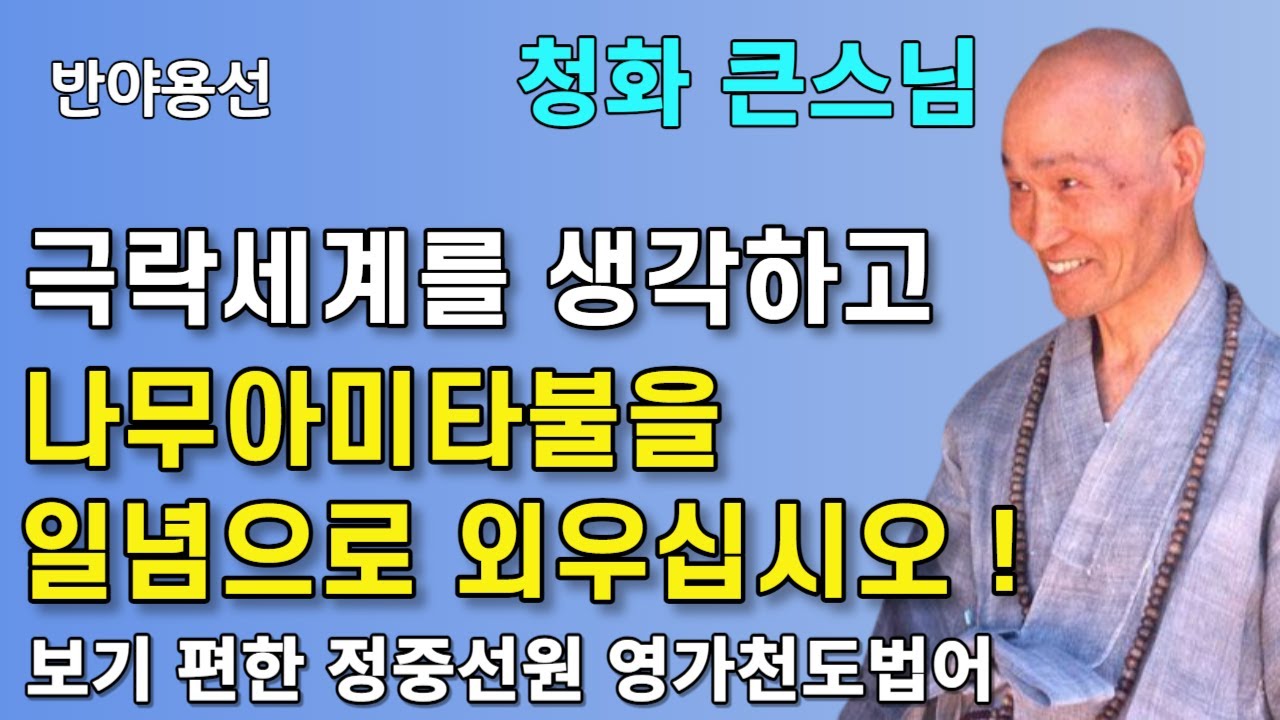 극락세계를 훤히 생각하시고 나무아미타불을 일념으로 외우십시오 | 청화스님 법문 19900819 정중선원 영가 천도법어