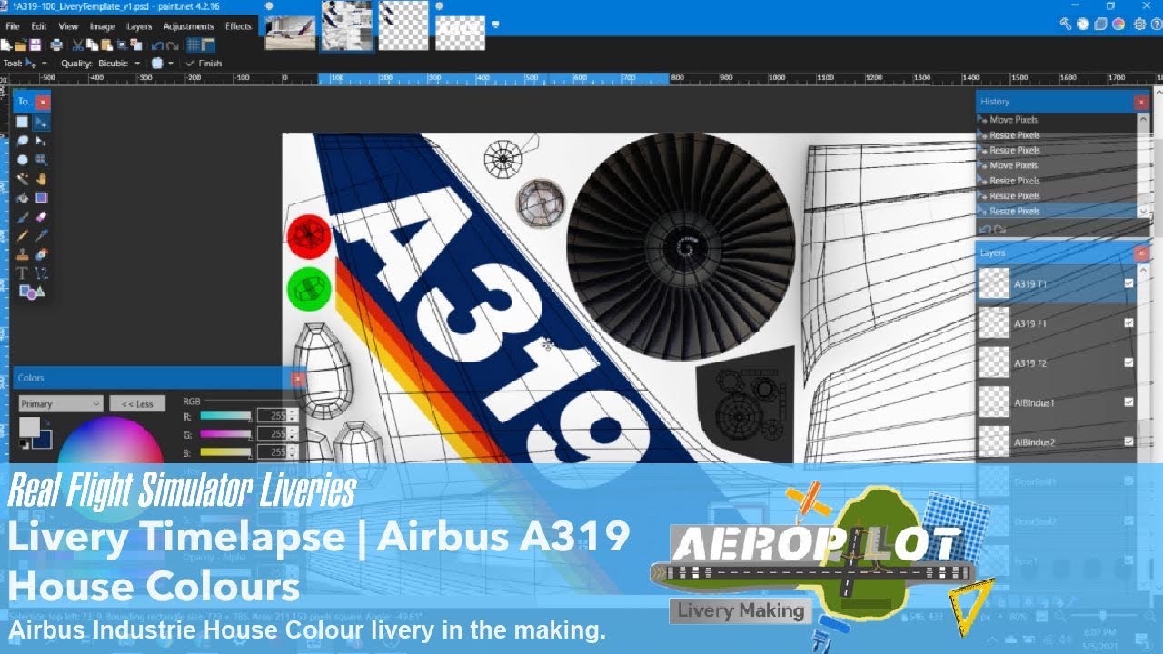 RFS Livery Timelapses | A319CEO Airbus Industrie House Colours