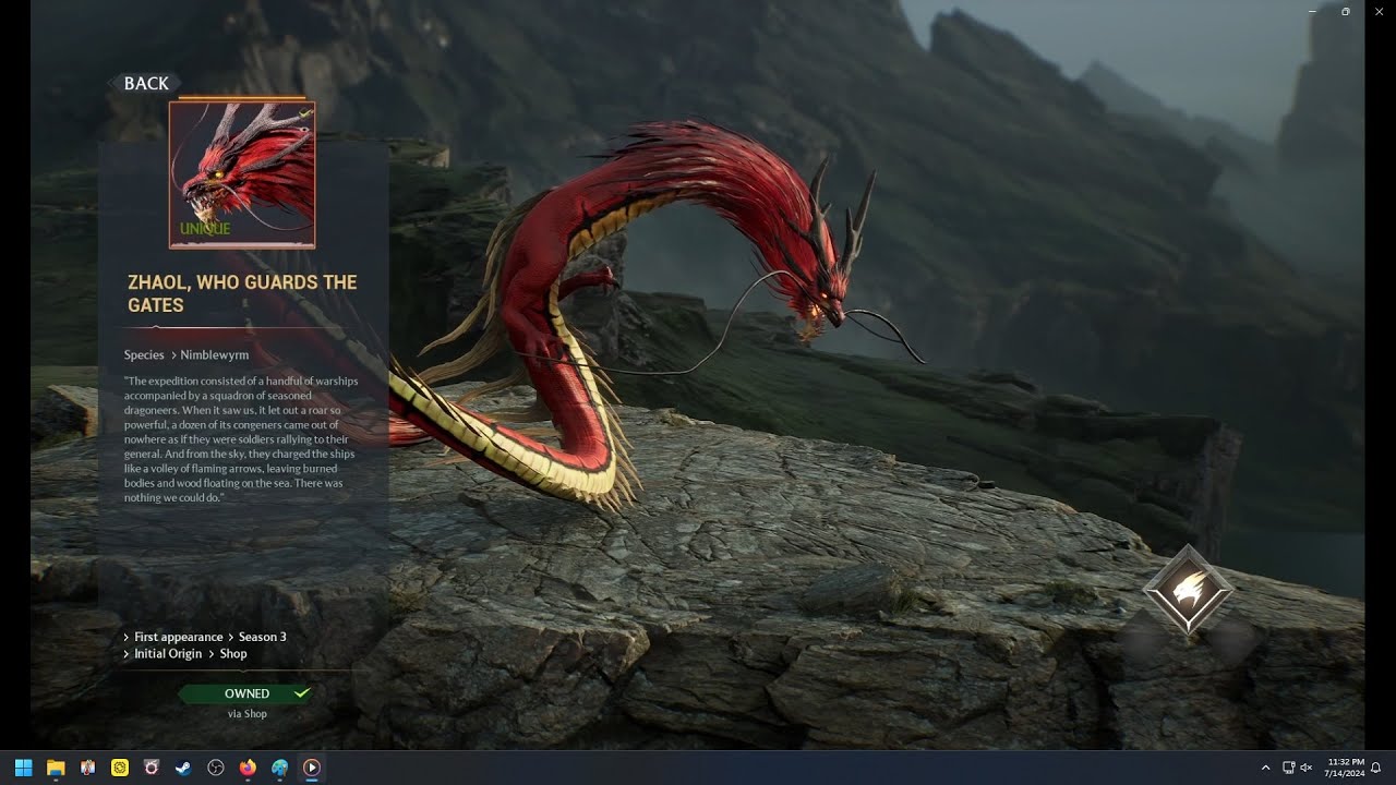 Zhaol (Who Guards the Gates) new Nimblewyrm mount #ageofashes #centuryageofashes