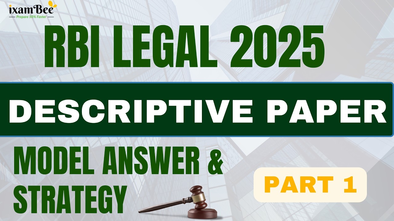 RBI Legal 2025 Descriptive Paper || Model Answer & Strategy || Part I