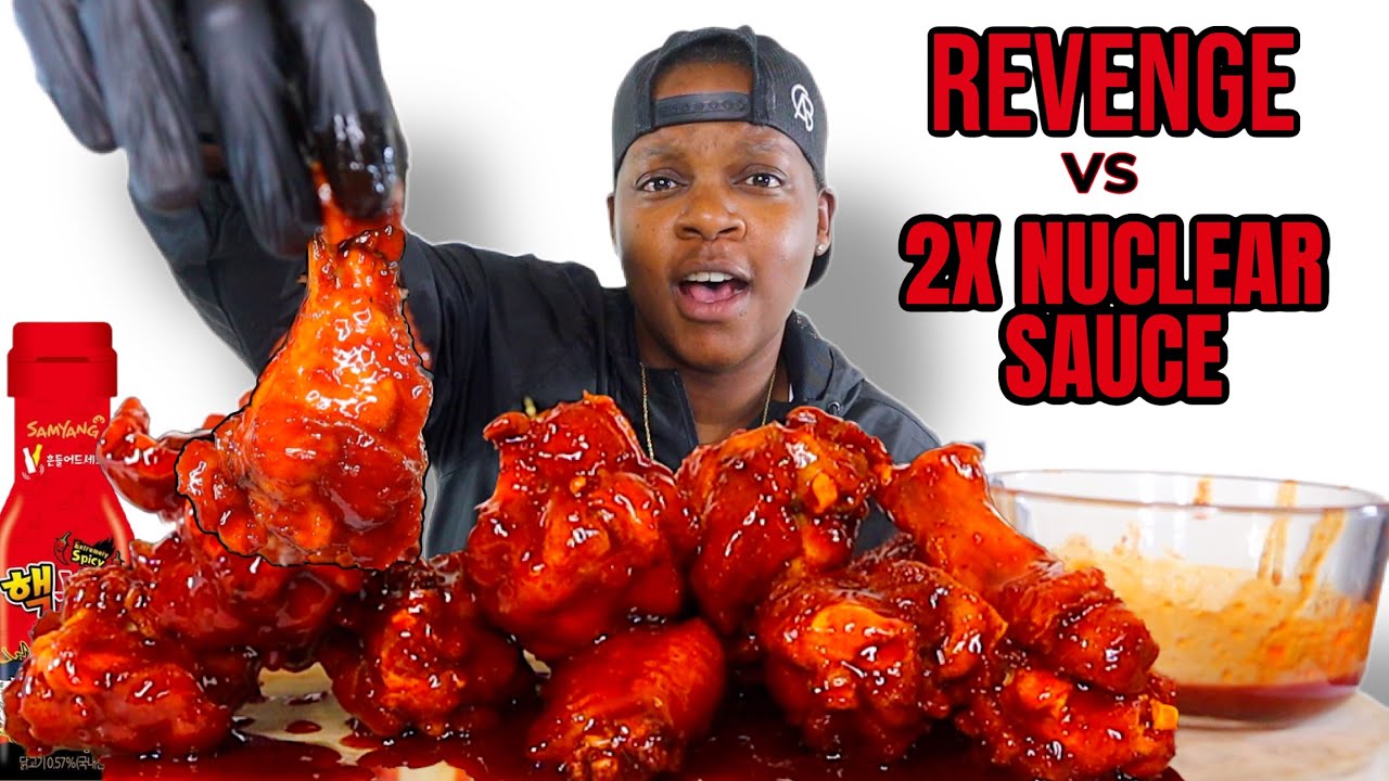 2X NUCLEAR SPICY CHICKEN WINGS CHALLENGE *MUKBANG* | 