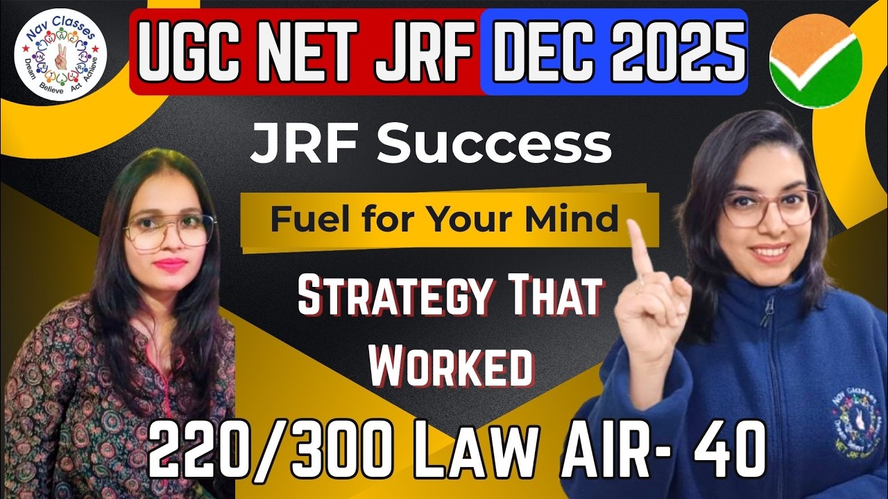 UGC NET Jan 2026 | 220/300 Law AIR- 40 | JRF Success Strategy | Jyoti Sen | By Navdeep Kaur