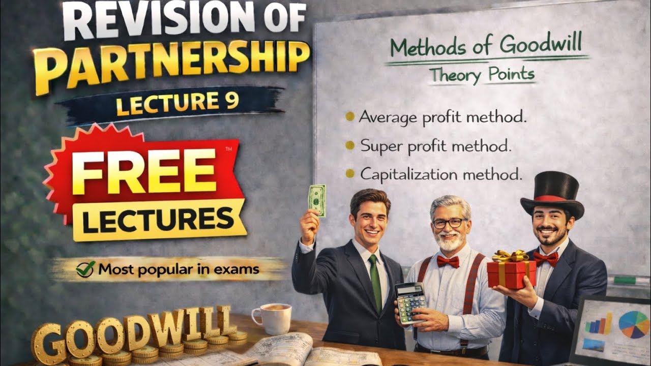 Valuation of Goodwill Class 12 One Shot | Average, Super Profit & Capitalization Methods"