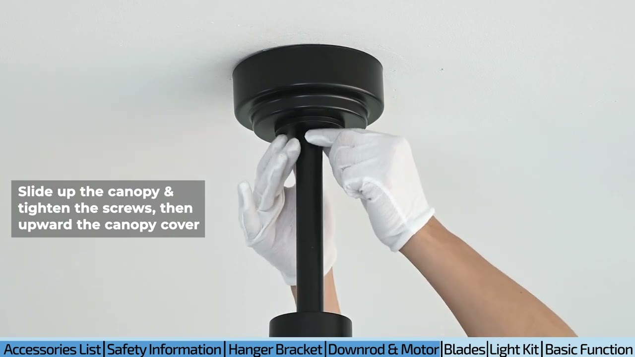 How to install addlon Ceiling Fans with Lights, 60 inch Black Ceiling Fan with Light and Remote