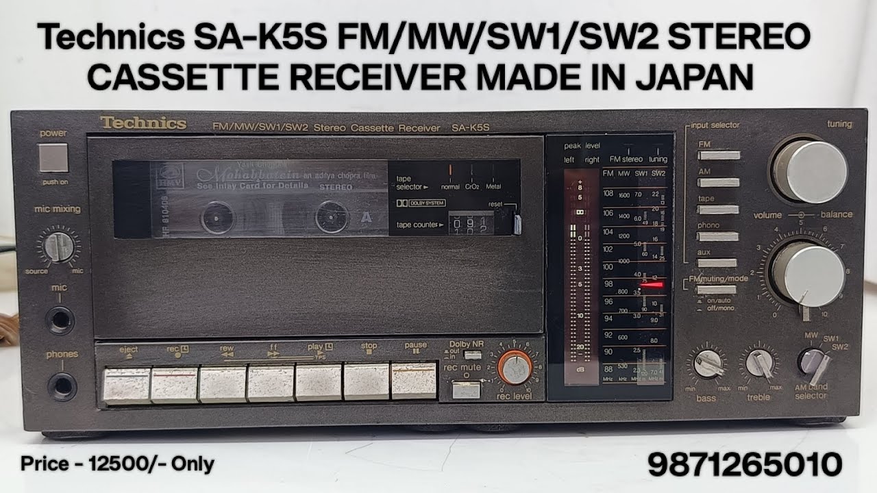 Technics STEREO CASSETTE RECEIVER Price - 12500/- Only Contact No - 9871265010