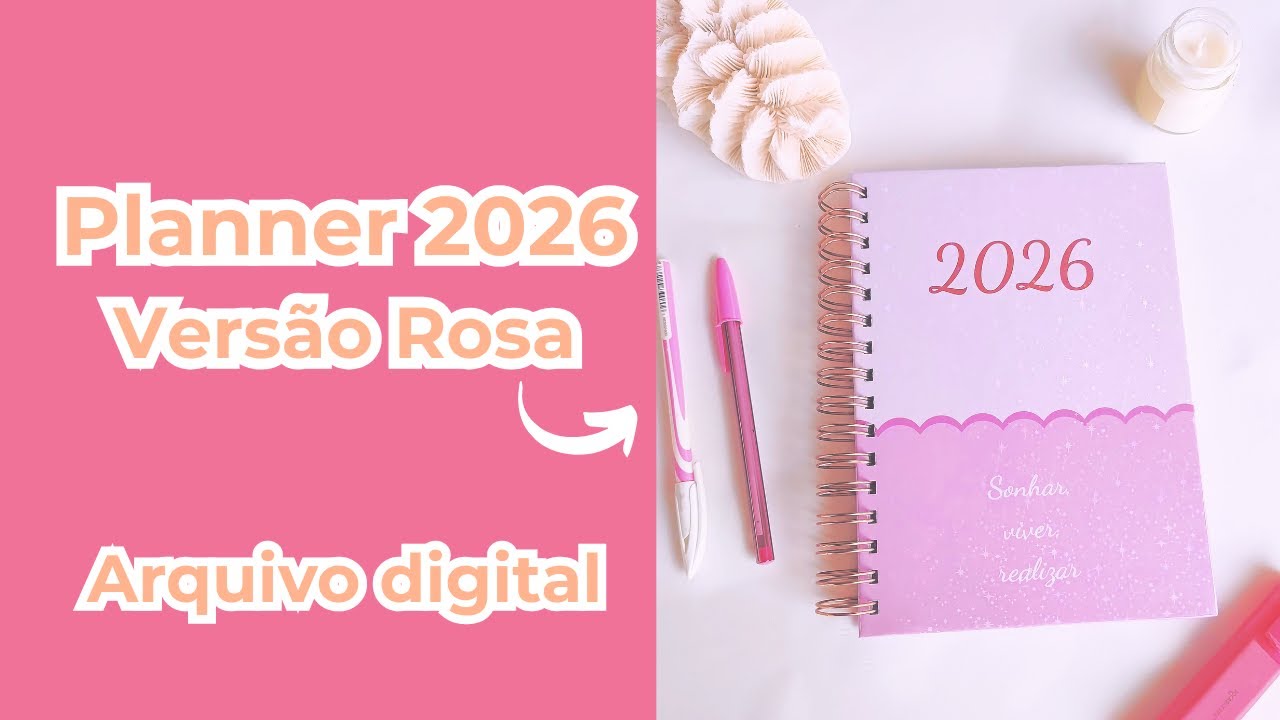 Planner 2026 na cor rosa | Como ficou o planner 2026 por dentro