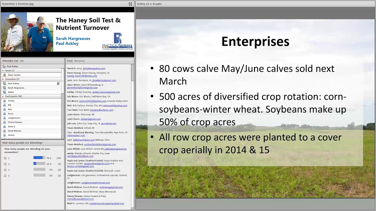 The Haney Soil Test and Nutrient Turnover - Farminar