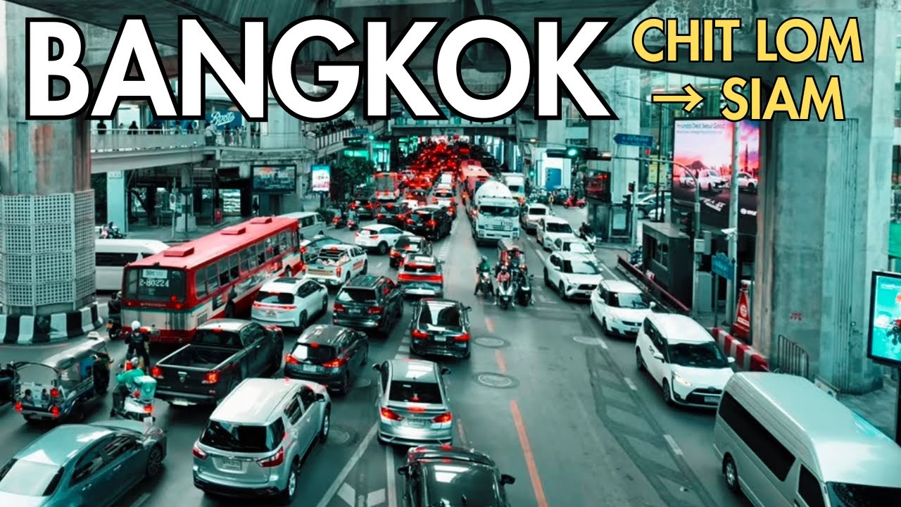 Bangkok Walk &ndash; Chit Lom to Siam (Golden Hour) | 4K No Talking
