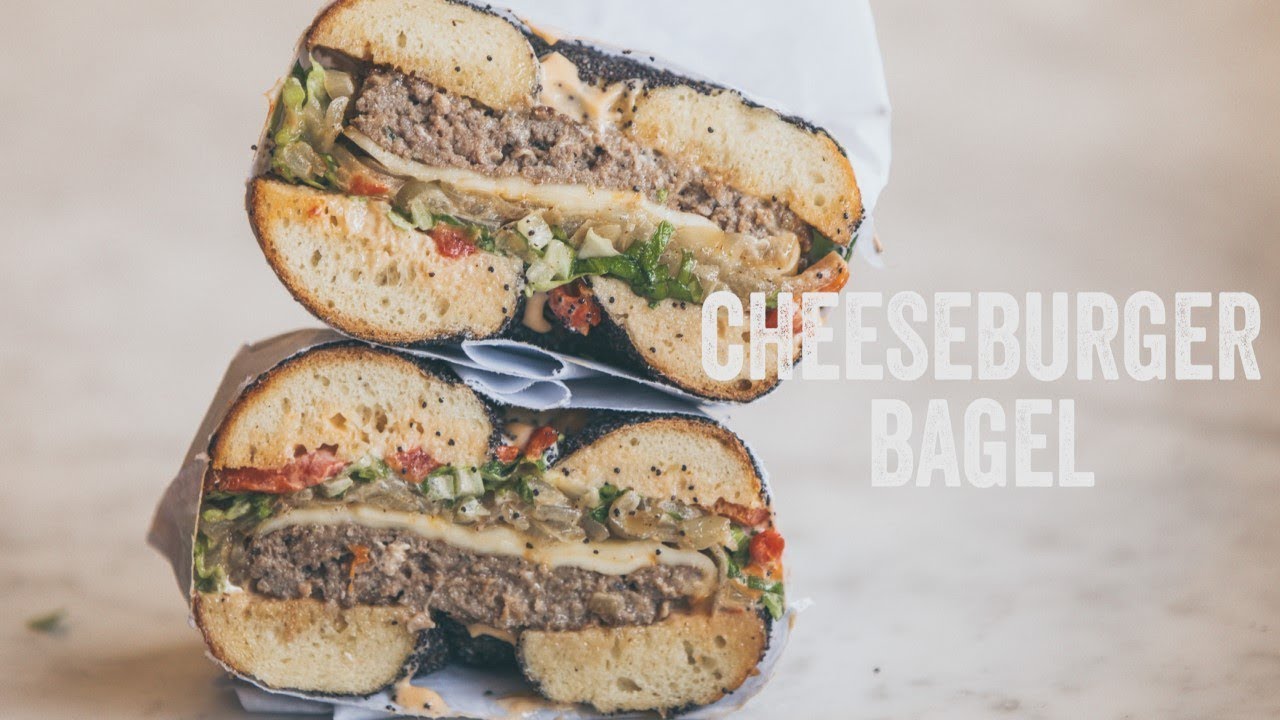 Brunch Boys Eats a Cheeseburger Bagel!
