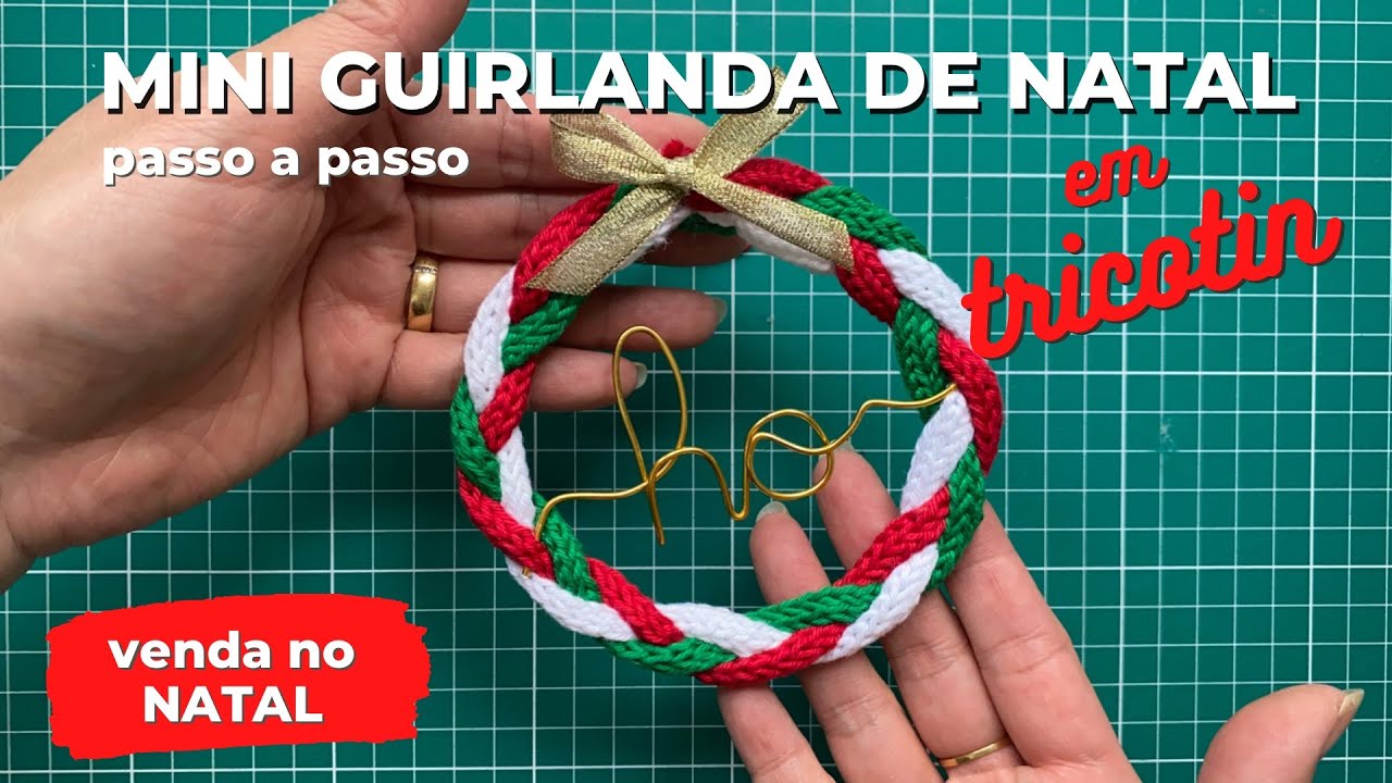 MIINI GUIRLANDA DE NATAL EM TRICOTIN COM NOME OU PALAVRA | Passo a Passo Completo Jeito Fácil!
