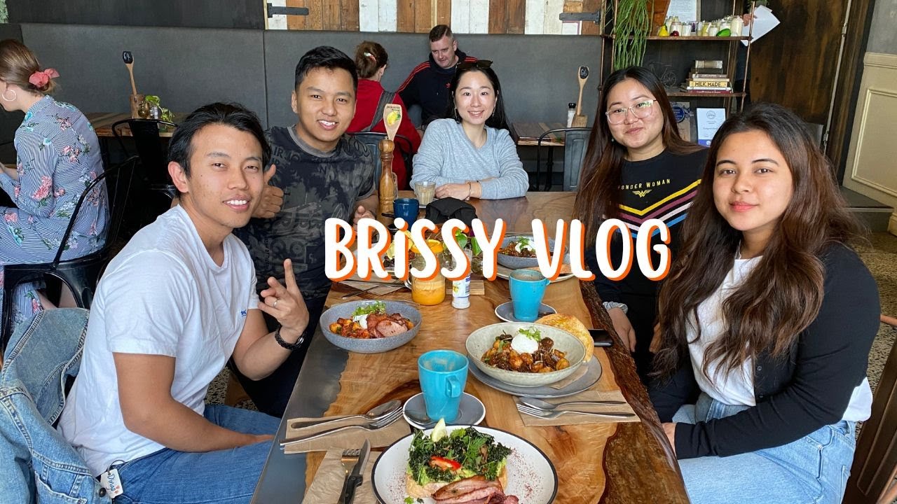 Catching up with friends at Brisbane