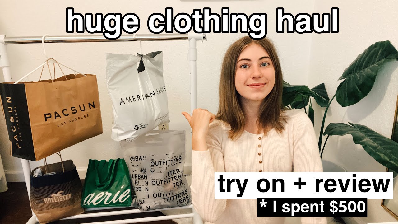 MASSIVE BACK TO SCHOOL CLOTHING TRY ON HAUL 2021 | hollister, american eagle, brandy melville, urban