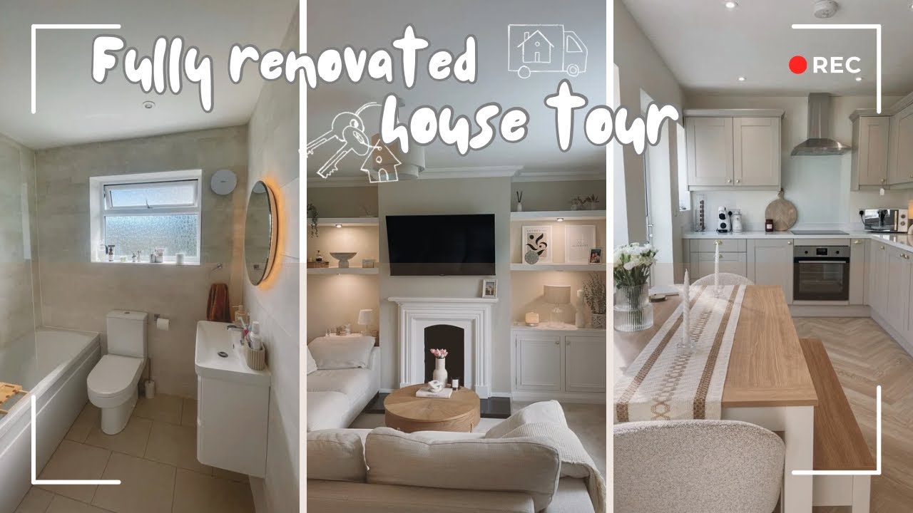 OUR FULLY RENOVATED HOUSE TOUR!! BEFORE & AFTER… 🏠✨🤍
