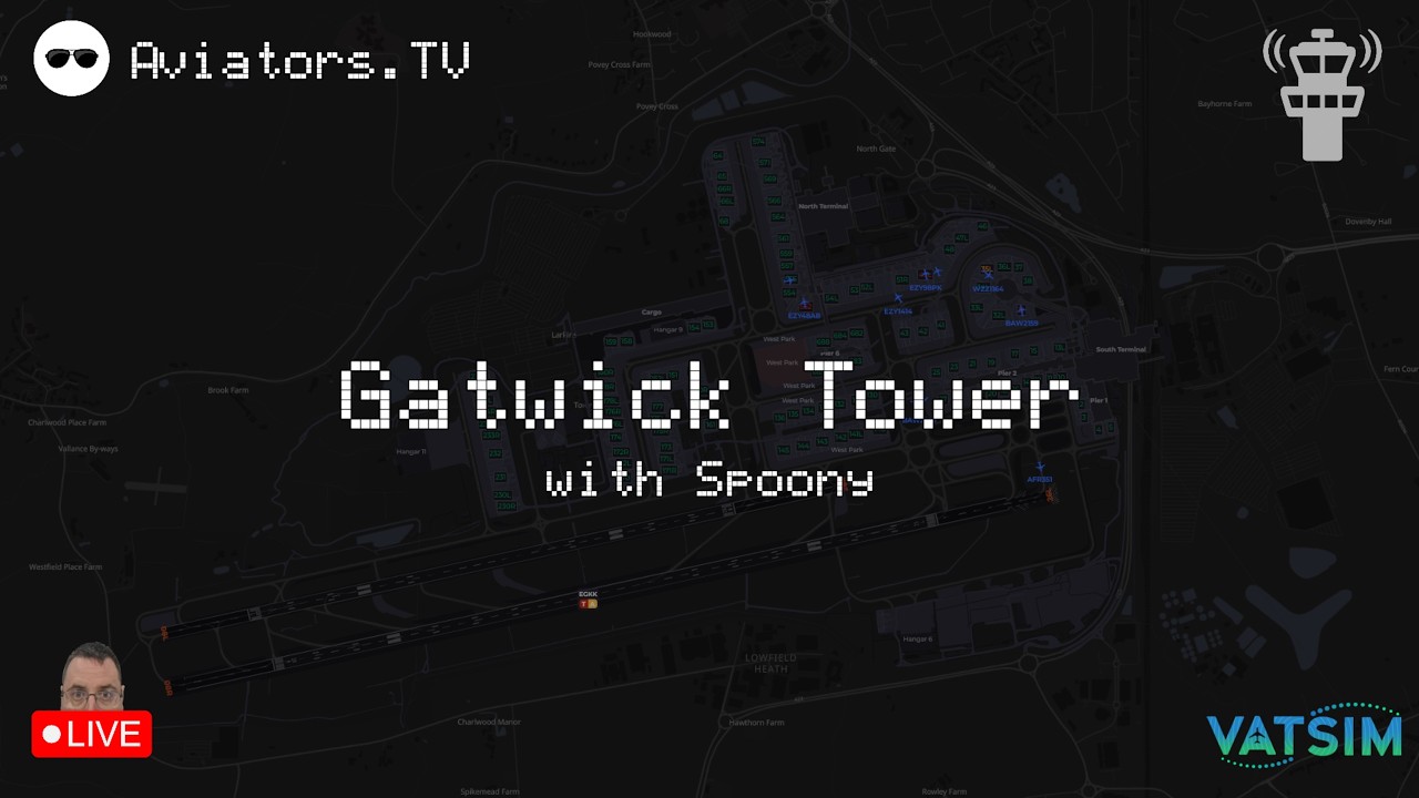 VATSIM London Gatwick Tower with Spoony | 23/02/26 #vertical