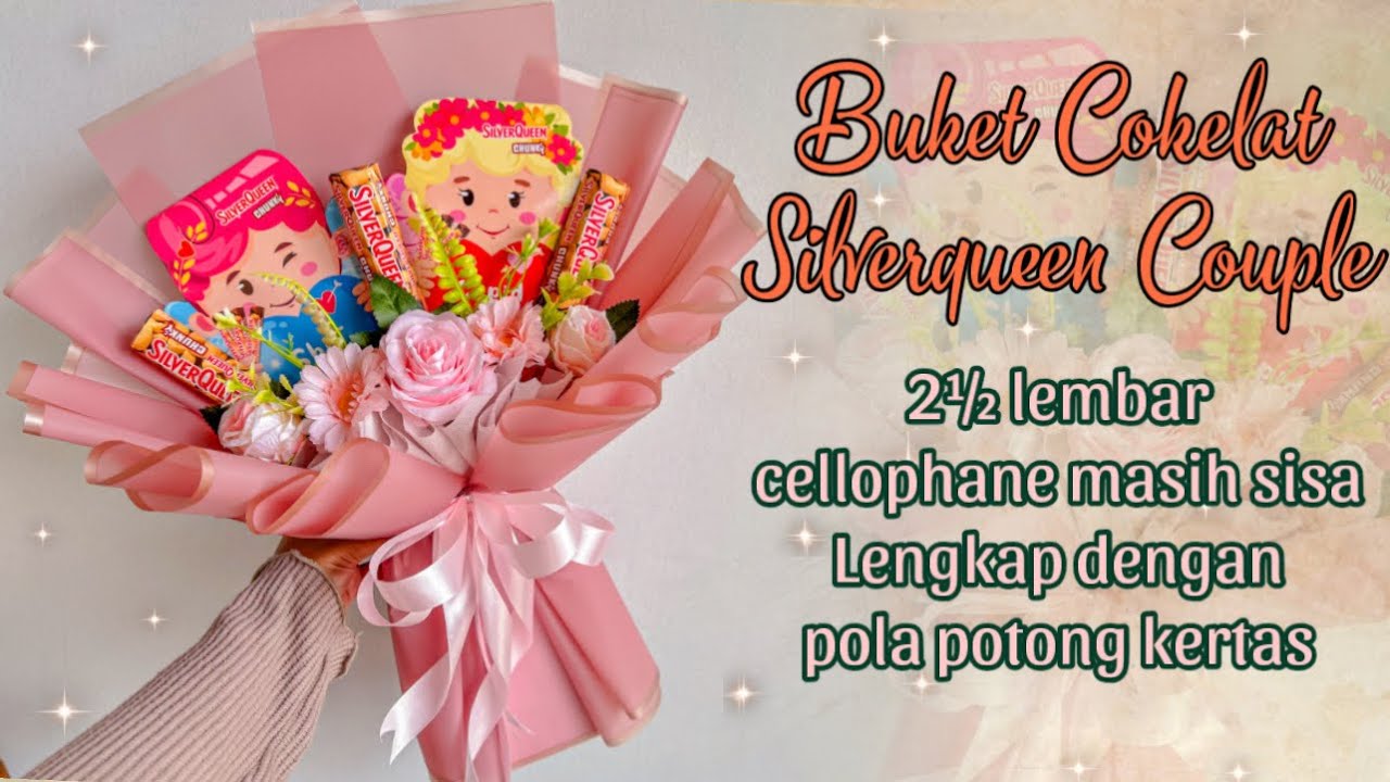 BUKET COKELAT SILVERQUEEN CUPID & SHOT EDISI FEBRUARI WRAPPING 2½ LEMBAR CELLOPHANE MASIH SISA