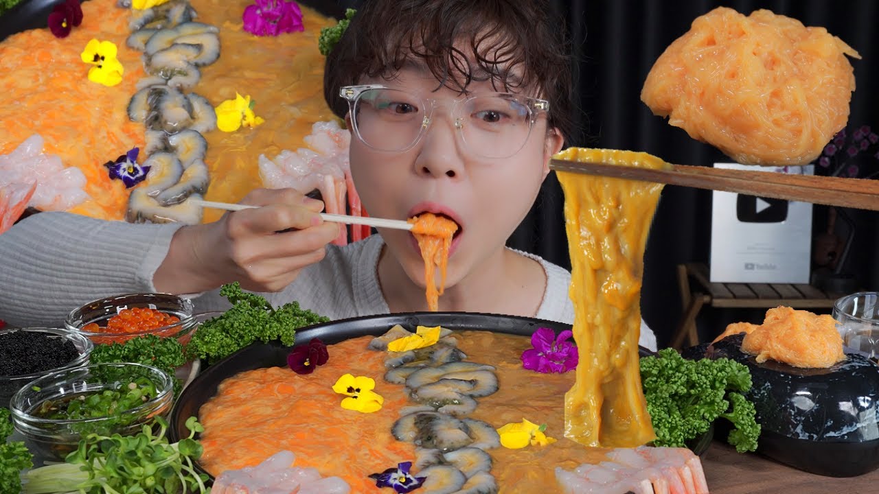Морской огурец Mukbang eating show