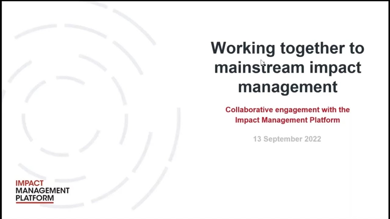 Collaborative engagement with the Impact Management Platform
