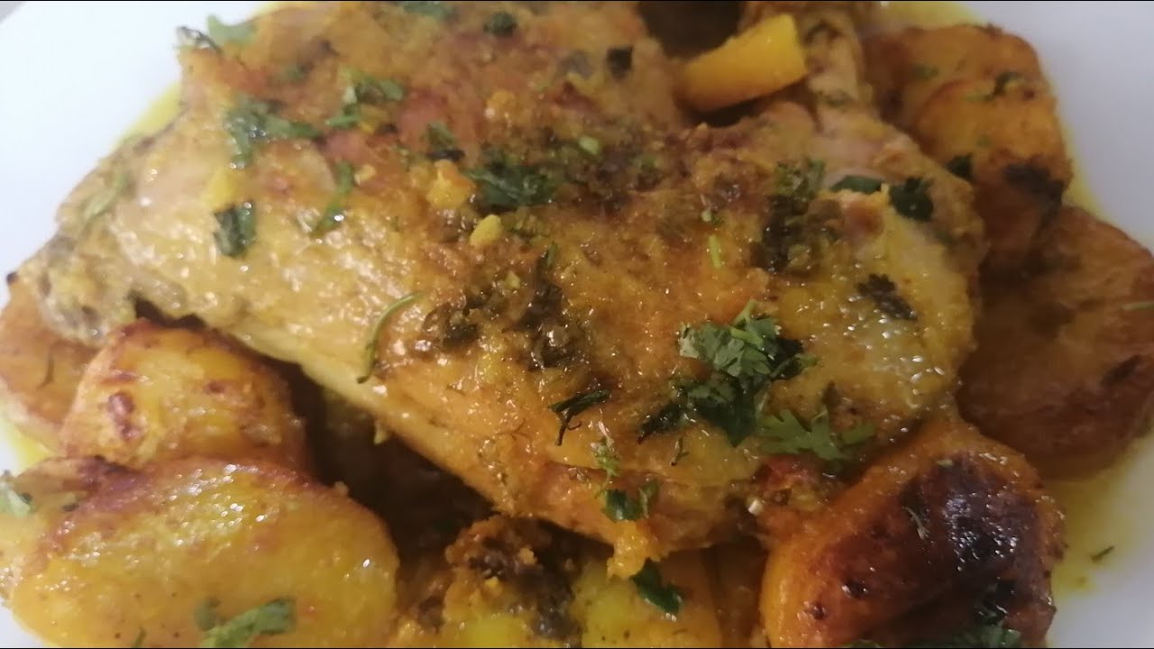 poulet au four avec un secret c'est très delicieux🥰دجاج في الفرن مع سر و مذاق رائعع🍗😋