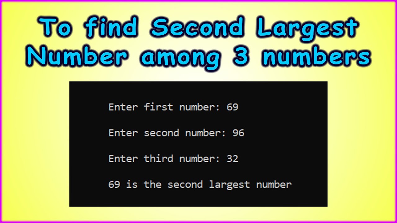 C program to find second largest number among 3 numbers | C Programming