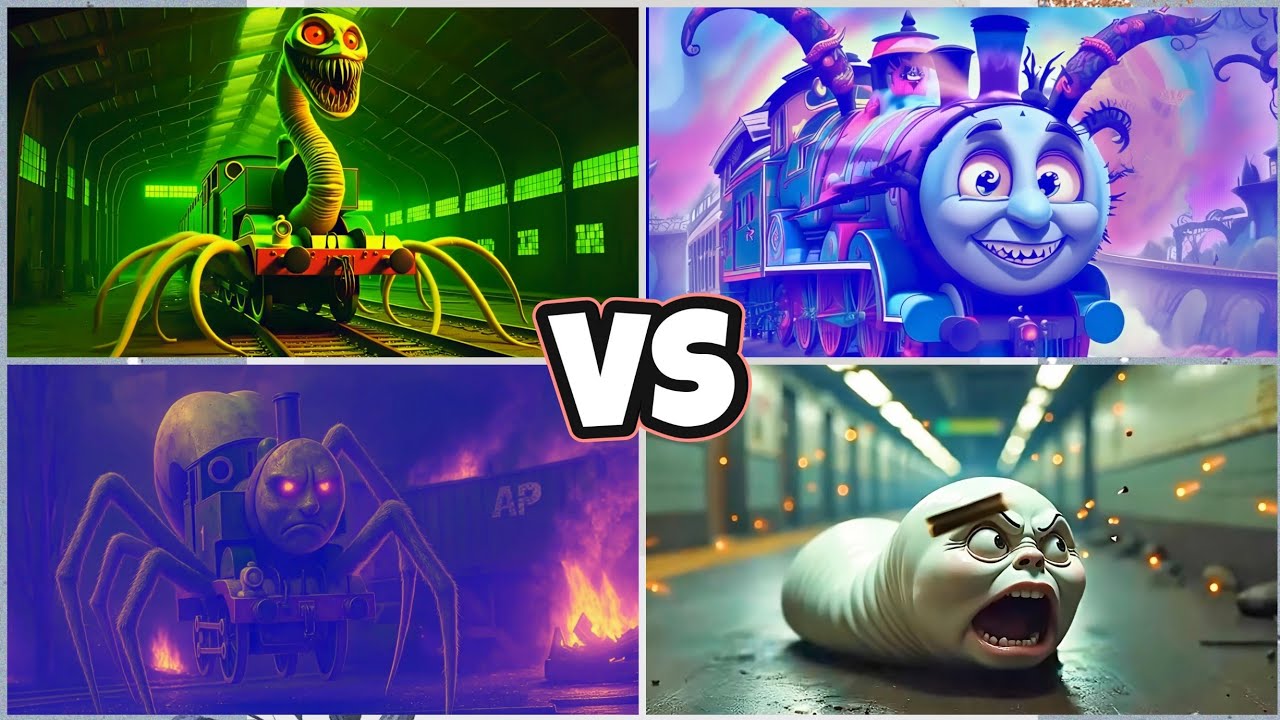 CHO CHO CHARLES 🆚 CURSED THOMAS EXE 🚂 🆚 TRAIN THOMAS EATER MONSTER 🆚 TRAIN WORM EXE ❄️TILES HOP