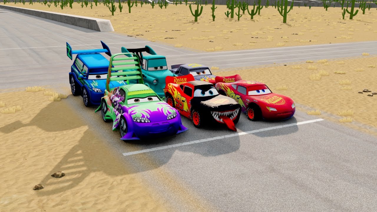 Pixar Cars Physics Test 😱 Cars vs Impossible Obstacles | BeamNG.drive#962