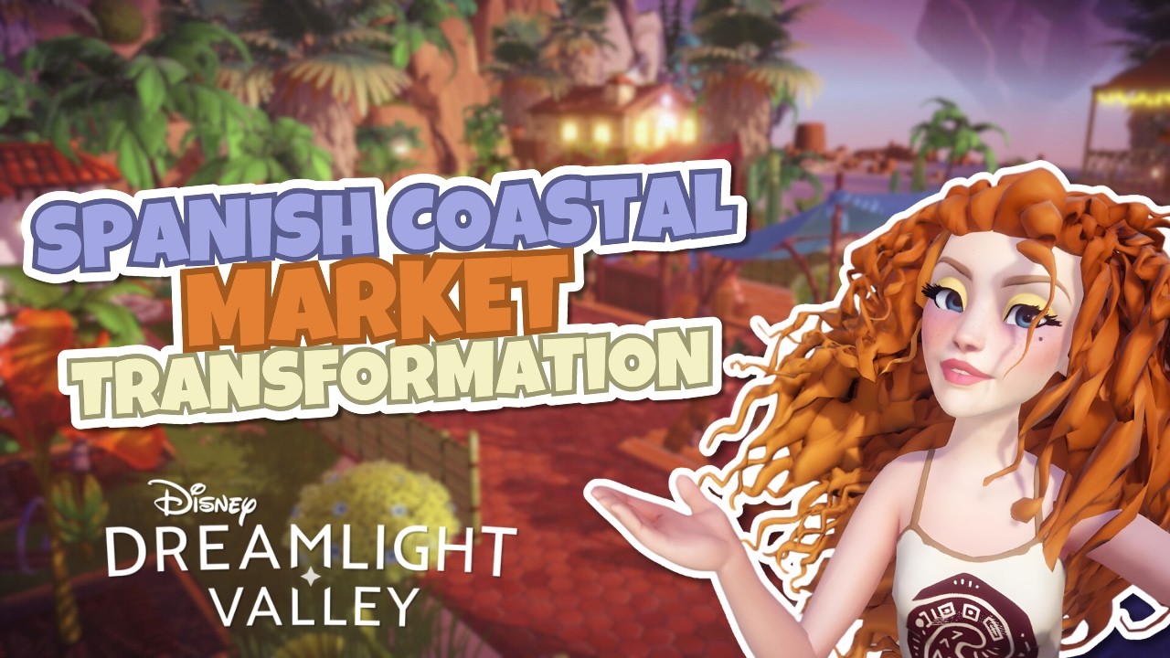 I Built a Spanish Coastal Market on Dazzle Beach 🌴 | Disney Dreamlight Valley