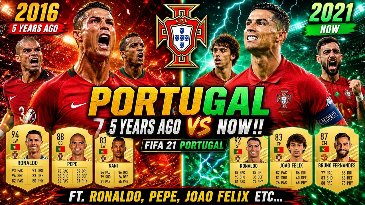 PORTUGAL 5 YEARS AGO VS PORTUGAL NOW!! FT. RONALDO, PEPE, JOAO FELIX ETC... (FIFA 21 PORTUGAL)