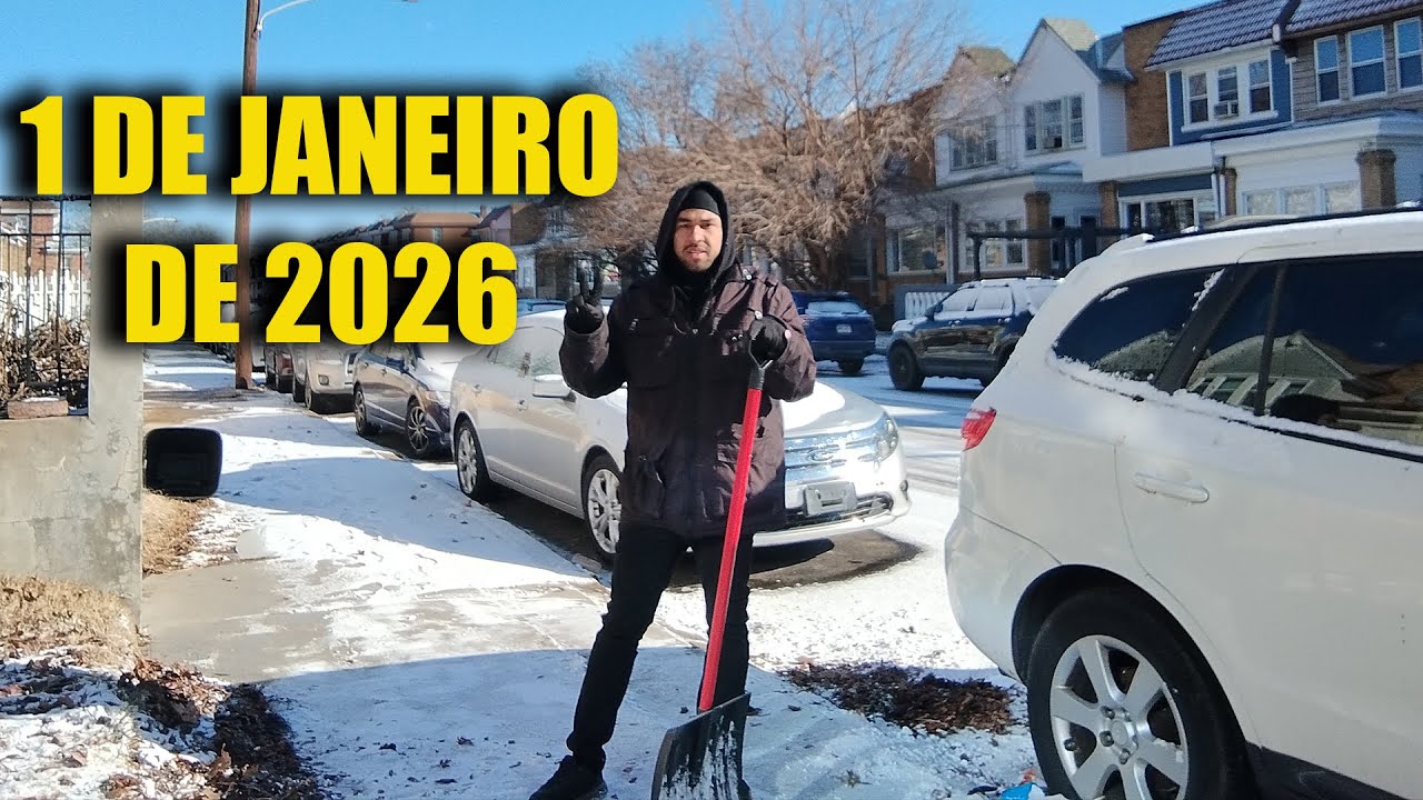Primeiro dia de 2026 em Philly com neve