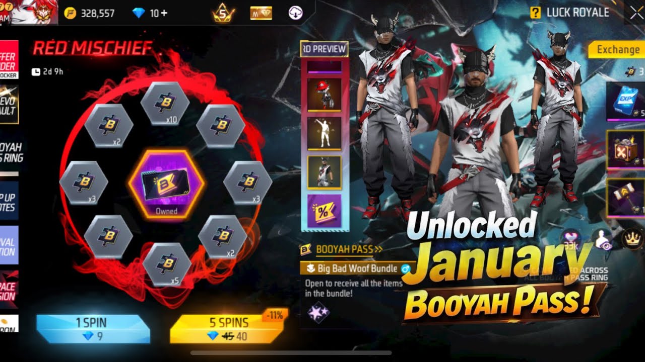 অবশেষে নিয়ে নিলাম! 😍 NEW BOOYAH PASS. #freefire @xQs77gamingff 