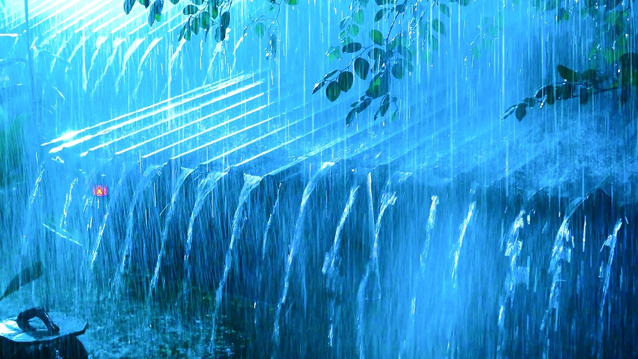 Hypnotize You to Sleep Deeply with Pouring Rain & Rolling Thunder on a Metal Roof on a Rainy Night